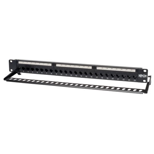 Tripp Lite 24-Port Cat6 / Cat5 Patch Panel, RJ45 Ethernet 1U Rackmount TAA (N254-024)