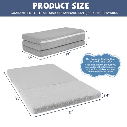 SURPCOS Pack and Play Mattress with Carry case, Upgraded 3D Breathable