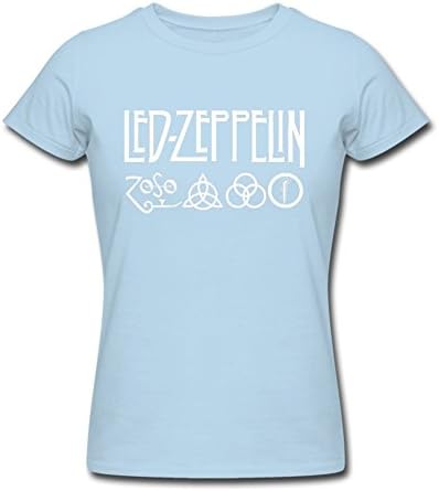 SumShirt Led Zeppelin A0229 Sky Blue Womens Slim Fit T-Shirt Short Sleeve