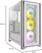 Corsair iCUE 4000X RGB Tempered Glass Mid-Tower Case White view 17