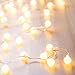 DecorNova Globe String Lights, 16.4 Feet 50 LED Battery Operated Fairy Lights with 3 AA Battery Case, Remote & 8 Modes for Christmas Party Bedroom Wedding Decorations, Warm White (Set of 2)