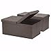 Otto & Ben [2pc Set] Folding Toy Box Chest with SMART LIFT Top Linen Fabric Ottomans Bench Foot Rest for Bedroom and Living Room, 30