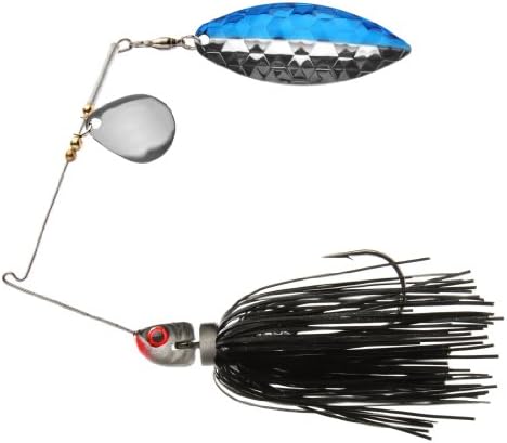 MegaStrike Strike Back Spinner Bait (1/2-Ounce, Blue/Nickel Blade Black Skirt)