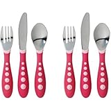 Gerber Stainless Steel Tip Kiddy Cutlery Set, 2 Sets - Pink