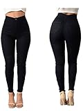 SunWard(TM) Women Denim Like Fashion Girl Casual Jeans Like Pants (S, Black)