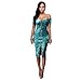 TOOTO Women's Velvet Soft Off Shoulder Stretchy Bodycon Party Club Mini Sexy Midi Dress