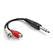 TNP Premium Dual Female RCA to 1/4 Inch Male TRS Splitter Cable - 6.35mm Dual Female RCA to TRS Cable Plug, 1/4 to RCA Dual Female Y Connector Adapter for Stereo Jack, 8 Inch