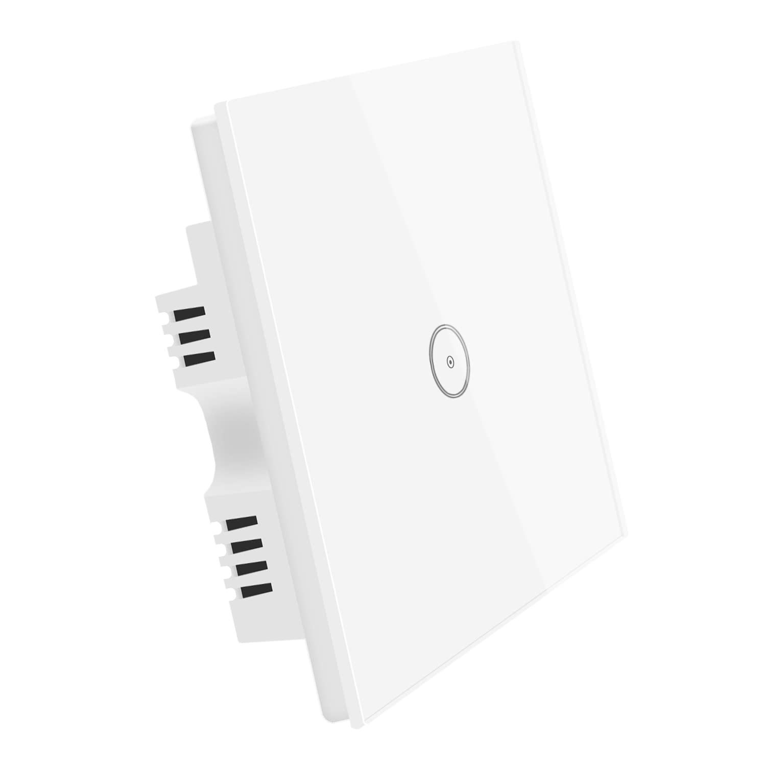WiFi Smart Light Switch, 1 Gang Touch Wall Switch, Compatible with Amazon Alexa/Google Home, APP Remote/Voice Control, Timer, Neutral Wire Required, White