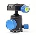 Mini Ball Head Mount with 360 Degree Fluid Rotating Swivel - Bubble Level - Arca Clamp with 1/4 Inch Arca Plate - Compact Tripod Ball Head for Monopod, Slider, DSLR Camera - Max Load Capacity 13.2lb