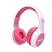 Kids Headphones, LOBKIN Wired Headphones for Kids, Cat Ear LED Light Up Adjustable Headband, Stereo Sound Headsets Childrens Headphones on Ear (Pink)