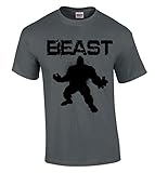icustomworld Gym Beast Hulk T-shirt Workout Motivation Cool Shirts L Charcoal