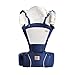 Bebamour Baby Carrier Front and Back Carry Baby Newborns to Toddler Baby Hip Carrier 6 in 1,3 Pieces Teething Pads, Blue