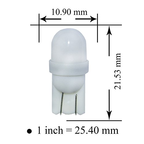 PA 10PCS #44 #47 #1893 #756 #1847 T10 w5w 2 SMD 2835 LED Wedge Pinball Machine Light Top View Bulb 6.3VDC (White)