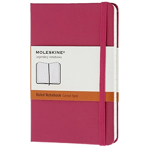 Moleskine Classic Notebook, Pocket, Ruled, Magenta, Hard Cover (3.5 x 5.5) by Moleskine
