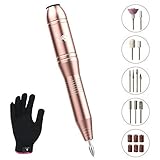 MiroPure Electric Nail Drill, 11 in 1 Portable Nail File Drill Electric Manicure Pedicure Kit for Acrylics, Gels Nails, Polishing Tools for Home and Salon (Rose Gold)