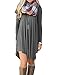 POSESHE Women's Long Sleeve Casual Loose T-Shirt Dress Grey Small