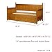 Casey II Wood Daybed with Ball Finials and Roll Out Trundle Drawer, Honey Maple Finish, Twin
