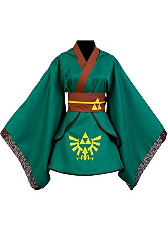 Ya-cos Female Link Cosplay Costume Dress Kimono Robe Outfit Suit for Girl Women