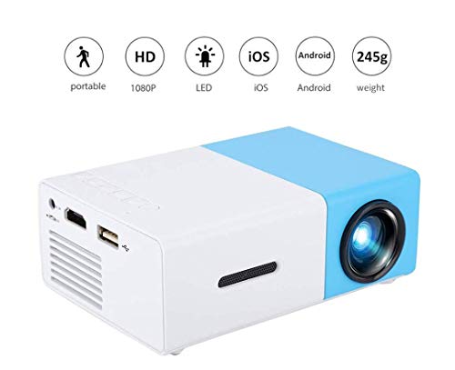 Mini Projector,1080P Full HD LED Video Projector Home Theater Beamer,Indoor&Outdoor Portable Projector,Ideal for Living Room /Bedroom/Camping/Travel/Party