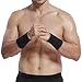 NeoTech Care Wrist Band Support Sleeve - Elastic & Breathable Knitted Fabric Compression Brace - for Tennis, Gym, Sport, Tendonitis (Black Color, Size S, 1 Unit)