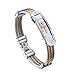VNOX Mens Stainless Steel Cross ID Bracelet Bangle Two Tone Cable Rope Twist Chain,Gold Plated and