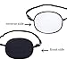 FMS Premium Mulberry Silk Eye Patch Lazy Eye Soft Single Pirate Patch with Elastic Strap for Adults & Kids (black)