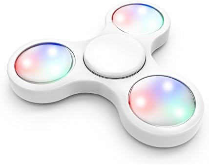 2017 Spinner Fidget Toys The Anti-Anxiety 360 Spinner Helps Focusing Premium Quality Ultra Fast Bearings Toys [3D Figit] EDC ADHD Anxiety Stress Reducer Relieves For Kids &amp; Adults with LED (White)