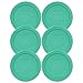 Pyrex 7202-PC 1 Cup Green Round Plastic Replacement Lid - 6 Pack - Original Genuine Pyrex - Made in the USA