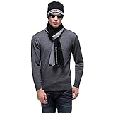Ysiop Men Women Solid Cozy Scarf and Hat Set for Winter