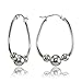 Hoops & Loops 925 Sterling Silver Bead Ball Hoop Earrings,18mm & 30mm Dangle Drop Beaded Earrings for Women