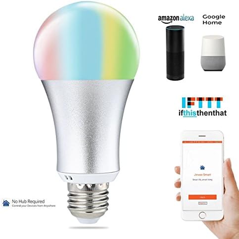 Smart Bulb, Wigbow WI-FI Led Light Bulb Color Changing 5000K [A19 7W] 70Watts Equivalent. Mood Light Bulbs that Compatible with Alexa/Google Home [Dimmable] [Remote Control] [No HUB].
