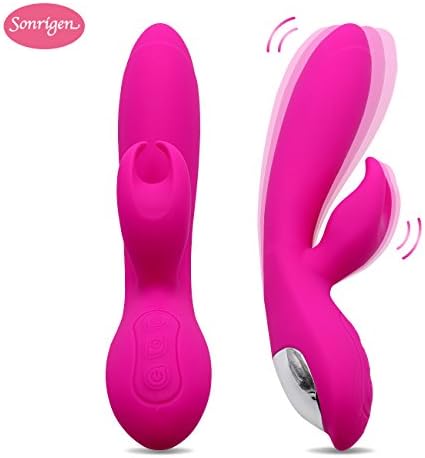 Sonrigen Waterproof Therapeutic Wand Massager for Muscle Aches and Sports Recovery, 10 Speed Modes DoubleVibrator with Multi-Speed Vibrations and Intensity Sensor ,rose red