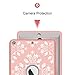 iPad 5th Generation Case, iPad 9.7 2017 Case, Hocase Shockproof Dual Layer Hard Shell Rubber Bumper Protective Case with Flower Vine Pattern and Kickstand for iPad Model A1822/A1823 - Rose Gold/Grey