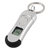 uxcell® Contact Button Antistatic lectricity Discharger Keyring Silver Tone