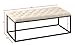 Homelegance Destry Padded-Top Button-Tufted Accent Metal Ottoman Bench, Beige
