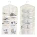 ALYER Dual-Sided Hanging Mesh Pockets, Large Bra Stocking Clothes Socks Organizer(Beige)
