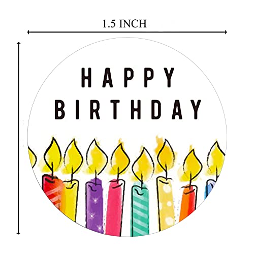 Happy Birthday Stickers, Round Happy Birthday Stickers,Waterproof Self