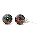 Trustmark 925 Sterling Silver 8mm Black Created Opal Ball Stud Post Earrings, Aurora