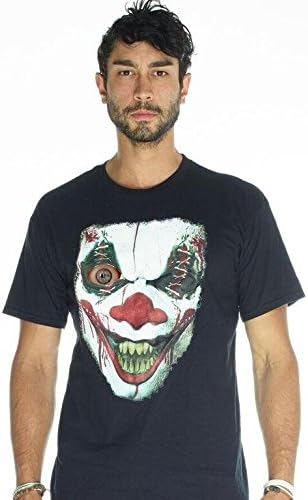 Digital Dudz Adult Unisex Moving Eye Demon Clown Digital T-Shirt | L | Black