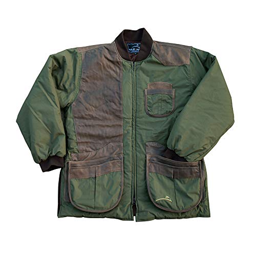 Peregrine, Wild Hare Cold Weather Insulated Coat, Olive with Brown Distressed Leather, Right Hand, Large