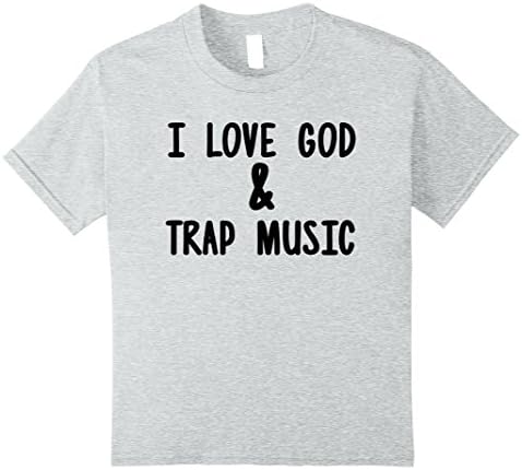 unisex-child I Love God And Trap Music Christian T-Shirt 12 Heather Grey