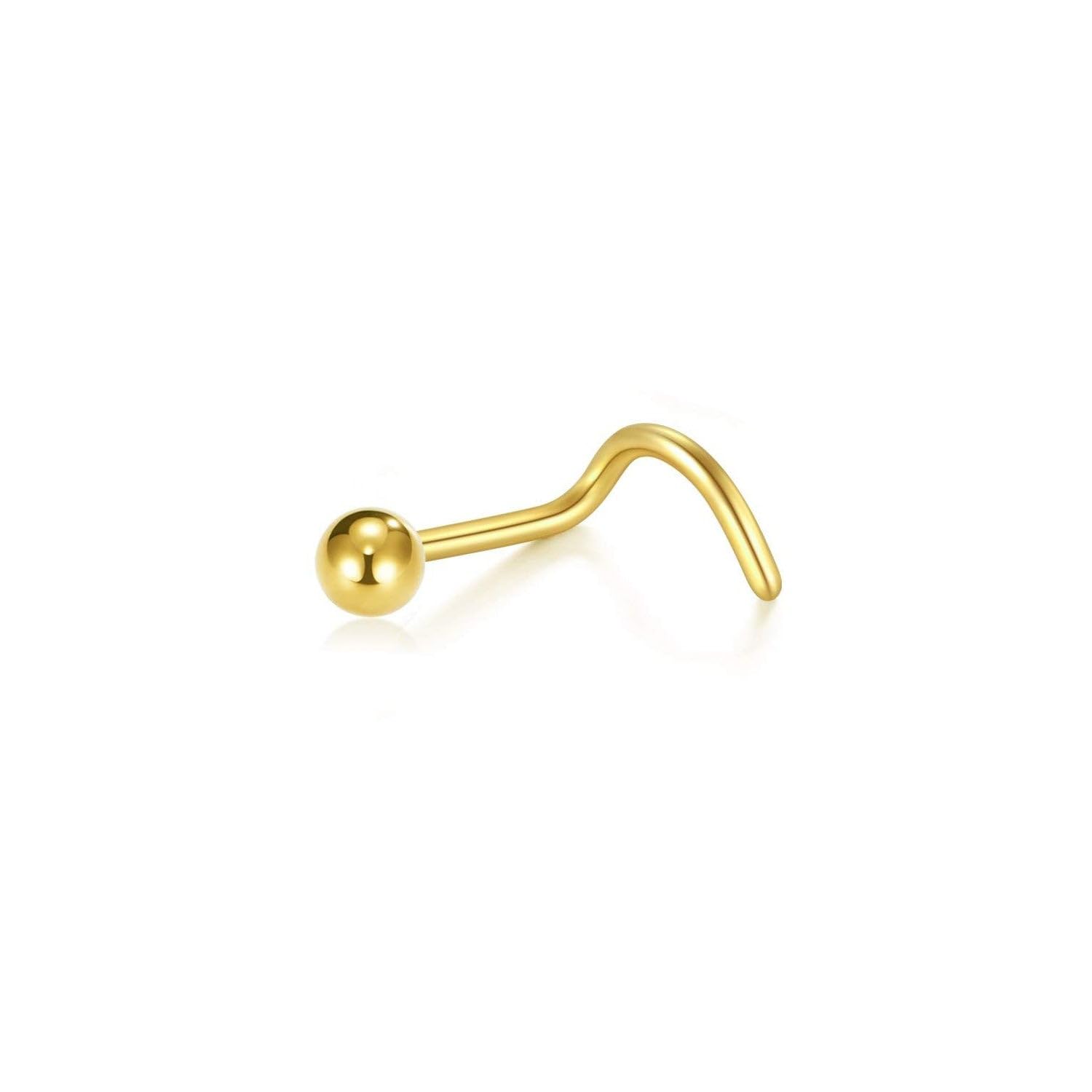 Monde Petit 9ct Yellow Gold ball 2 mm nose Piercing