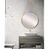 Simmer Stone 20'' Round Mirror with Hanging Chain, Metal Framed Decorative Wall Mirror, Wall Mount Hook Offered, Gold
