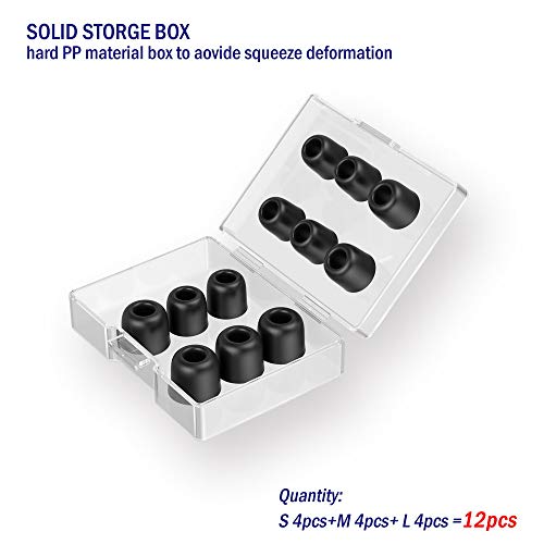 TENNMAK 12pcs Ultra Strong Earphone Memory Foam Eartips Tips Earpads Earbud Tips Mushroom Foam Tips Suit for 4.5-7mm Nozzle in-Ear Earphones with Storage Box (4.9mm-Small/Middle/Large) - Thumbnail 4