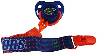 University of Florida Gators Orthodontic Pacifier and Lanyard Clip Combo, Officially Licensed NCAA