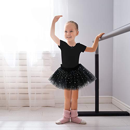 Jane Shine Girls Skirted Leotard, Glitter Dance Tutu Skirted Dress, Short Sleeve Ballet Dancewear for Babies & Girls