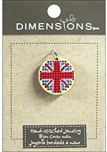 Dimensions Crafts 72-74090 Circle Union Jack Finished Pendant, Small