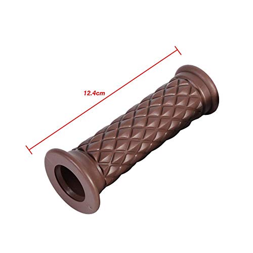Motorcycle Hand Grips, 1 Pair 7/8" 22mm Non Slip Rubber Handlebar Grips End Thruster Grip for Honda Triumph Yamaha Kawasaki (Dark Brown)