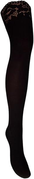 Amazon.com: Warme halterlose Strümpfe 100 den blickdicht versch. Spitzenabschlüsse mit ...