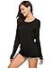 Unibelle Women Boat neck Slim fit Dolman basic Long sleeve Teen Girls Tees loose top t-shirt